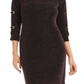 JM Collection Women's Metallic Grommet Sleeve Sheath Dress Purple Size X-Large