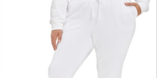 Danielle Bernstein Women's Plus French Terry Pants White Size 3X