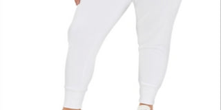 Danielle Bernstein Women's Plus French Terry Pants White Size 3X