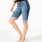 INC International Concepts Women's Contrast Trim Cuffed Denim Shorts Blue Size 16 Petite