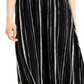 Alfani Women's Striped Comfort Waist MIDI Skirt Black Size Petite Large