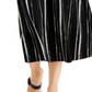 Alfani Women's Striped Comfort Waist MIDI Skirt Black Size Petite Large