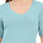 Karen Scott Button-Detail V-Neck Top Blue Size 2XL