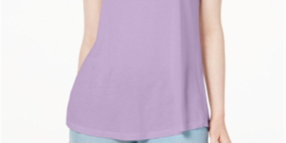 Maison Jules Women's Scoop Neck Tank Purple Size X-Large