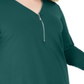 JM Collection Women's Solid Zip Top Green Size 1X