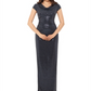 Xscape Women's Cowl Neck Full Length Sheath Formal Dress Black Size 12
