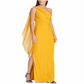 Ralph Lauren Women's Georgette Cape Jersey Gown Yellow Size 14