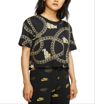 Nike Women's Glam Dunk Fitness Training T-Shirt Black Size X-Small