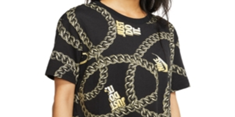 Nike Women's Glam Dunk Fitness Training T-Shirt Black Size X-Small