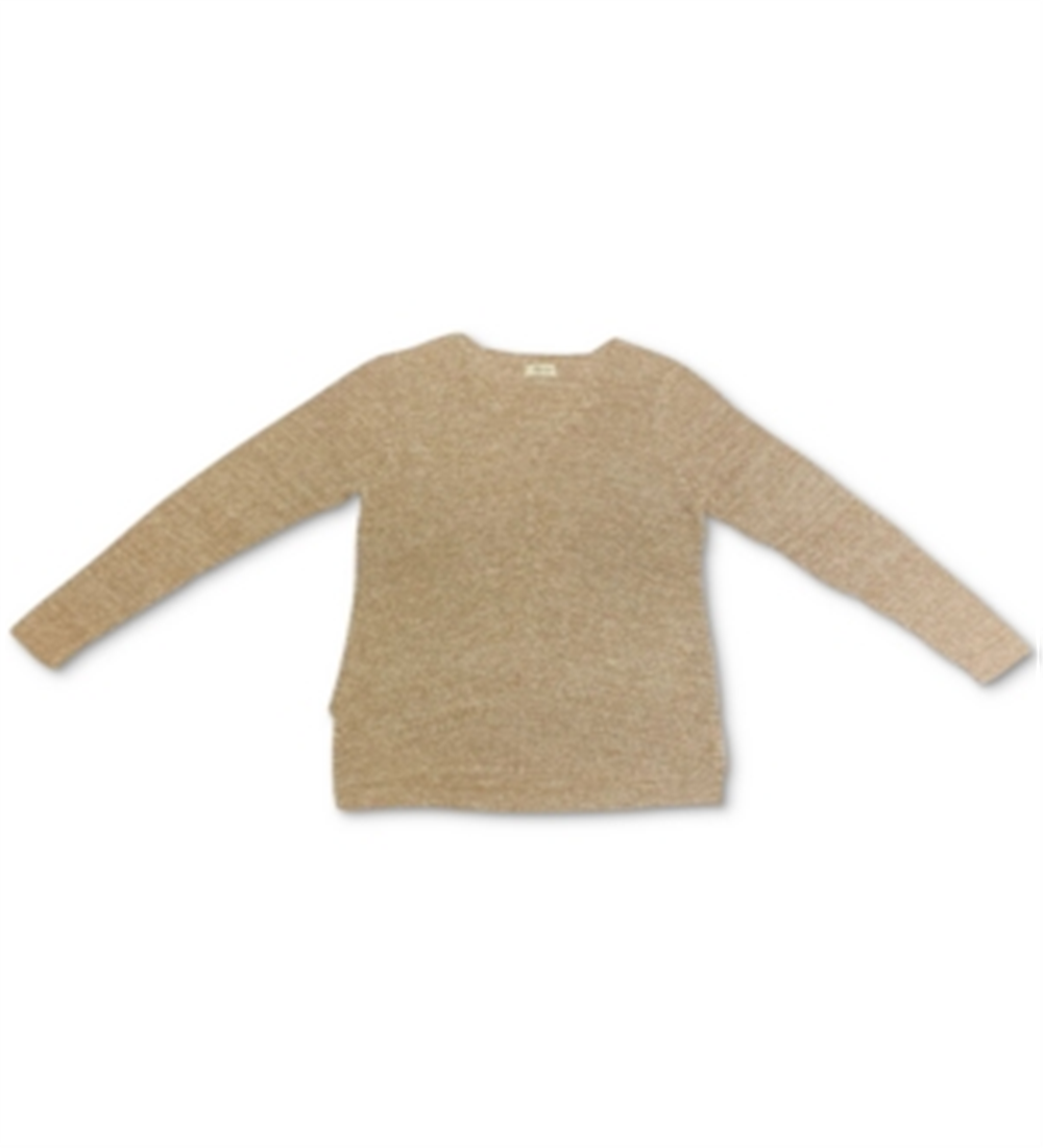 Style & Co Women's Cotton Rib Knit V Neck Sweater Brown Size X-Large