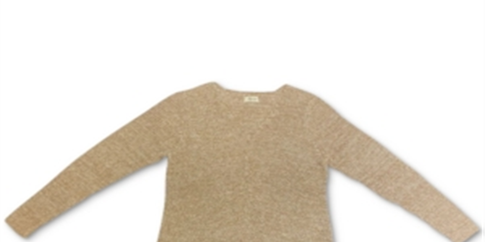 Style & Co Women's Cotton Rib Knit V Neck Sweater Brown Size X-Large
