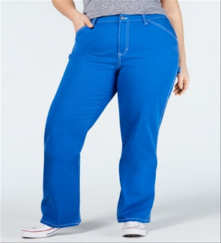 Dickies Trendy Women's Plus Size Carpenter Pants Blue Size 18