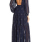 Eliza J Women's Glitter Star Maxi Dress Blue Size 12