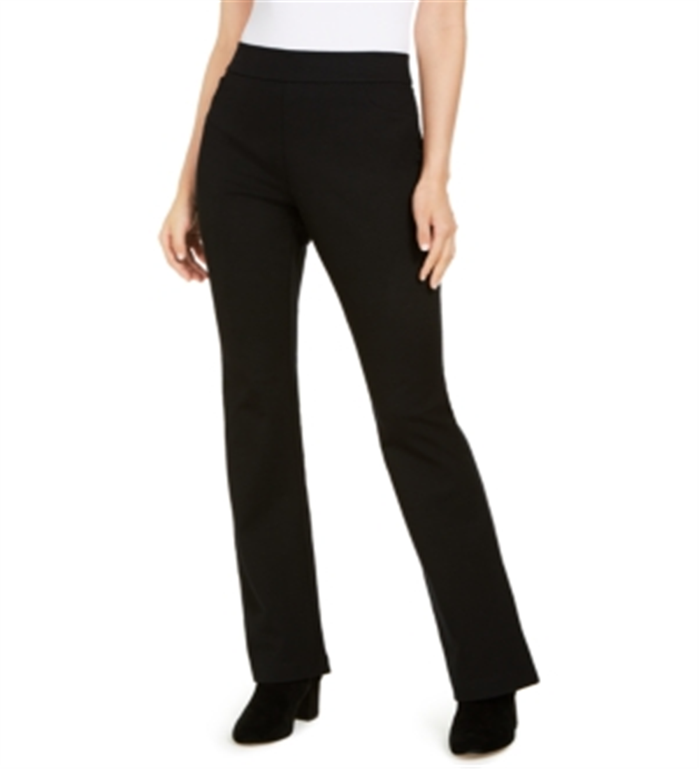 INC International Concepts Women's  Petite Pull-on Bootcut Pants Black Size 0 P