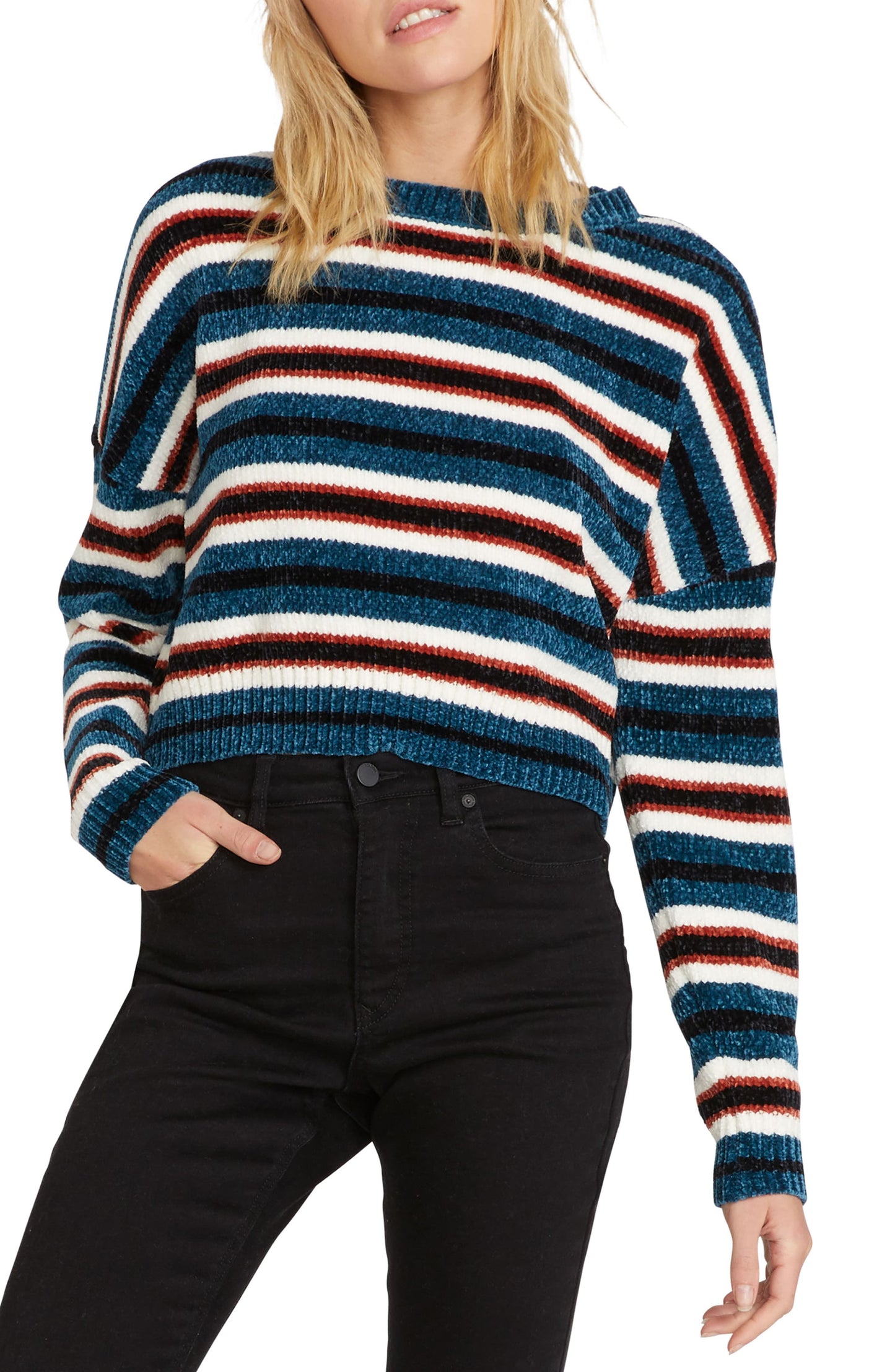 Volcom Women's Pullover Sweaters Blue Size X-Small