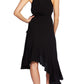 CeCe Women's Ruffled Cascading Sleeveless Halter Below the Knee Party Fit Flare Dress Black Size 4