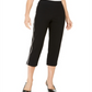 JM Collection Women's Petite Diamonte Side-Striped Capri Pants  Black Size Petite M