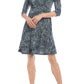 Karen Kane Women's Printed Faux Wrap Dress Print Blue Size X-Large