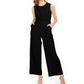 Calvin Klein Women's Textured Sleeveless Jumpsuit Black Size 8