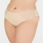 INC International Concepts Women's Lace Trim Solid Elastic Everyday Thong Brown Size 2X