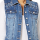 INC International Concepts Women's Lace up Denim Vest Blue Size X-Large