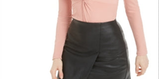 Bar III Women's Twisted Thong Bodysuit Pink Size 2XS