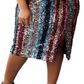 Maree Pour Toi Women's Plus Striped Sequined Skirt Black Size 18