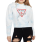 Guess Women's Dye Embellished Icon Sweatshirt Tie Blue Size Medium