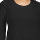 Style & Co Women's Textured Knitted Printed Long Sleeve Scoop Neck T-Shirt Sweater Size Black Size Petite L