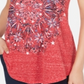Style & Co Women's Graphic V Neck Swing Top Red Size Large