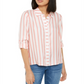 IINC International Concepts Women's Metallic Striped Blouse Orange Size X-Large