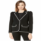 Ralph Lauren Women's Trimmed Cotton Blend Blazer Black Size Small
