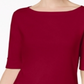 Karen Scott Women's Cuffed Sleeve Boat Neck T-Shirt Red Size Petite XL
