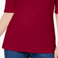 Karen Scott Women's Cuffed Sleeve Boat Neck T-Shirt Red Size Petite XL