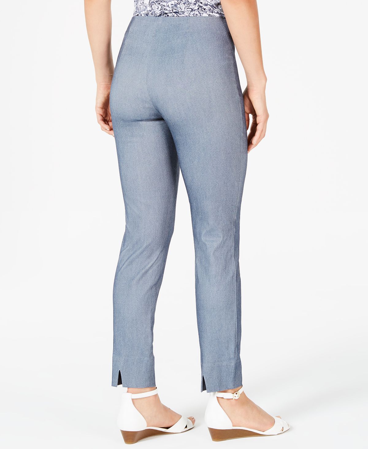 Charter Club Women's Tummy Control Skinny Pants Blue Size 8 Petite