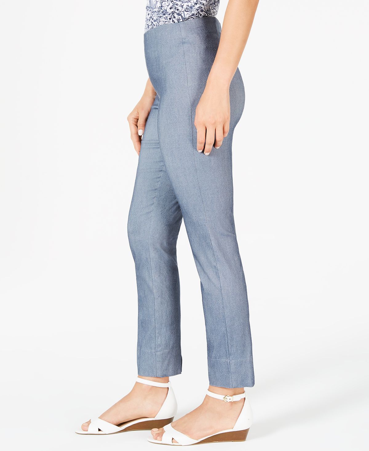 Charter Club Women's Tummy Control Skinny Pants Blue Size 8 Petite