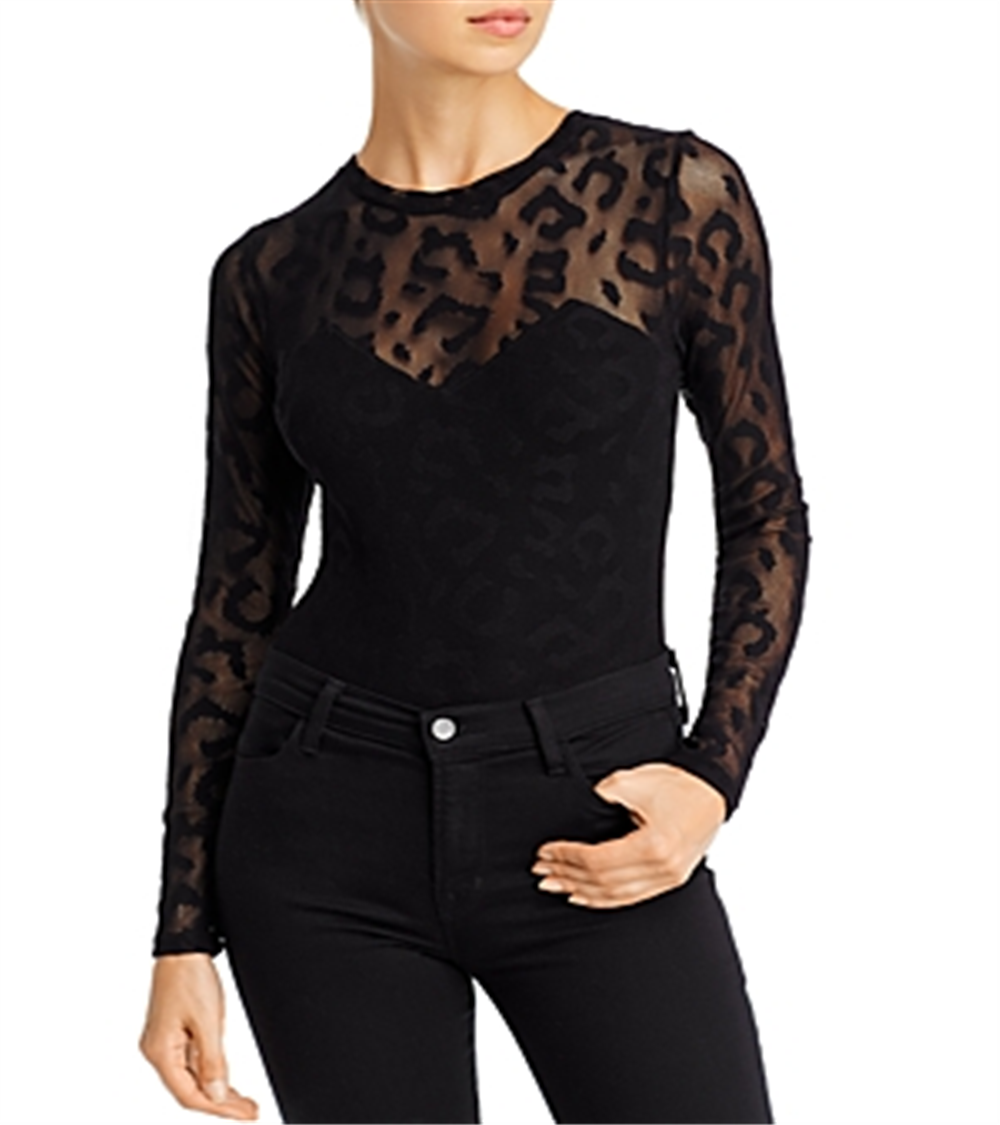 Guess Women's Leona Body Negru Top Black Size Large