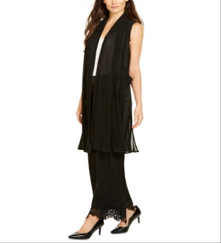 Alfani Women's Pleated Mesh Vest Black Size XL