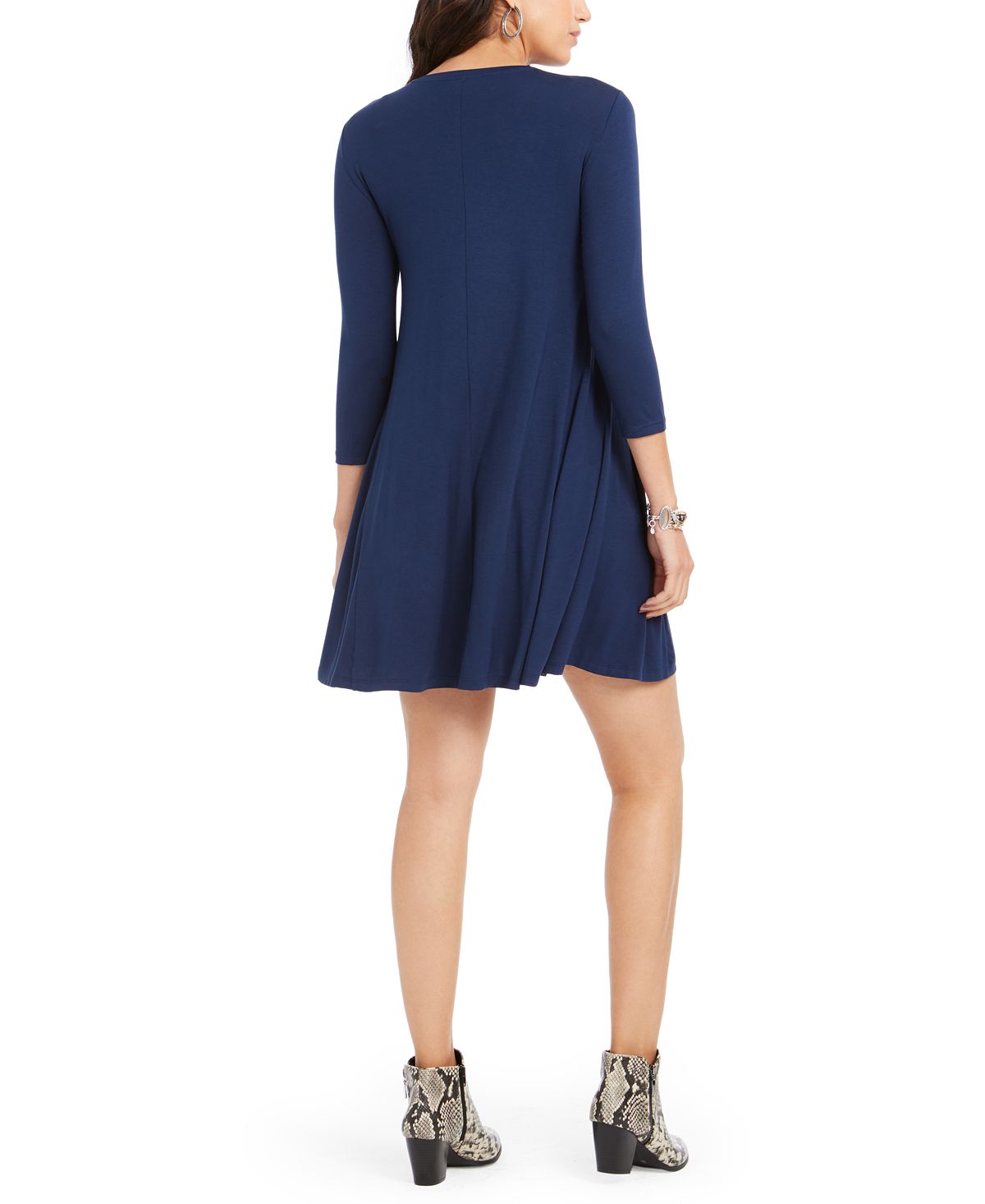 Style & Co Women's Swing Dress Dark Blue Size Petite XL