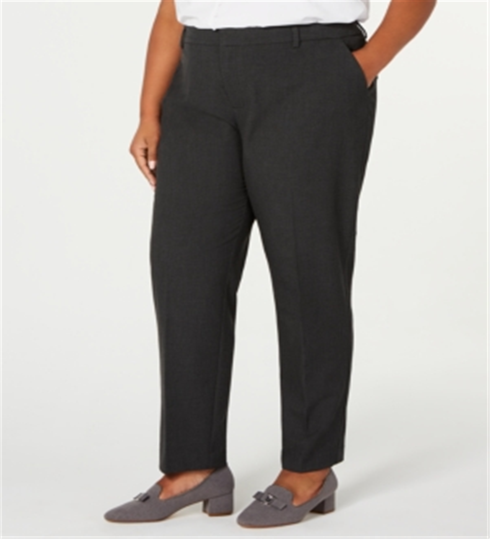 Charter Club Women's Slim Leg Ankle Pants Grey Size 14W