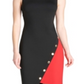 Tommy Hilfinger Women's Embellished Zippered Sleeveless Jewel Neck Above the Knee Sheath Wear to Work Dress Black Size 10