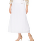 JM Collection Women's Gauze O Ring Skirt White Size Small