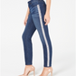 INC International Concepts Women's Embellished-Stripe Skinny Jeans Blue Size 2 Petite