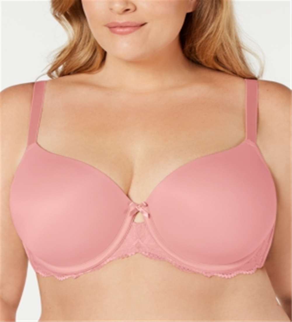 INC International Concepts Women's Plus Lace Trim Balconette Bra Pink Size 42 G