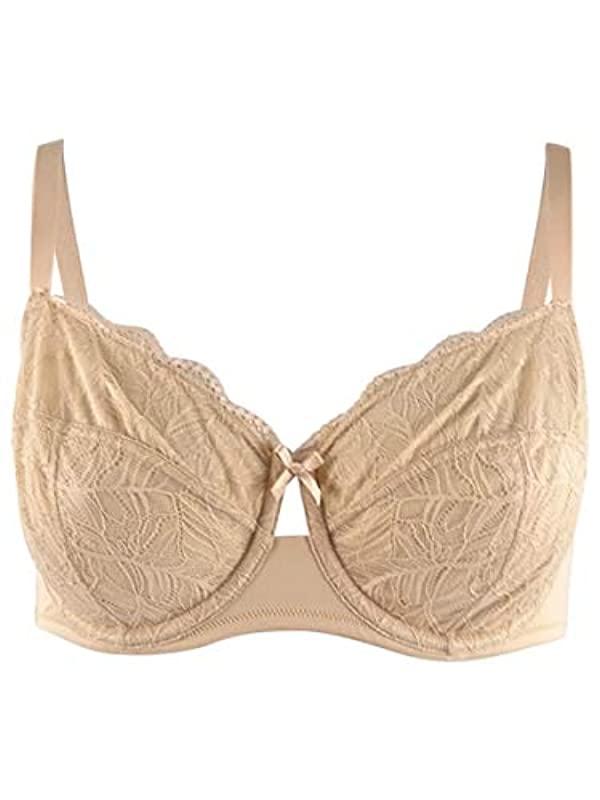 INC International Concepts Women's Plus Unlined Lace Bra Brown Size 40 D