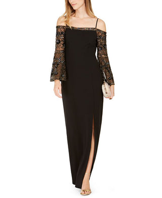 Adrianna Papell Women's Knit Maxi Evening Dress Black Size 6