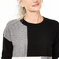 Charter Club Women's Colorblock Cashmere Sweater Black Size Large