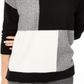 Charter Club Women's Colorblock Cashmere Sweater Black Size Large