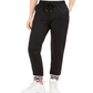Guess Women's Nina Logo Hem Jogger Pants Black Size Large
