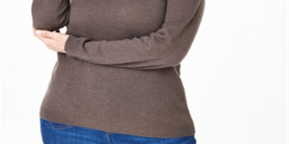 Charter Club Women's Plus Cashmere Turtleneck Sweater Brown Size 1X